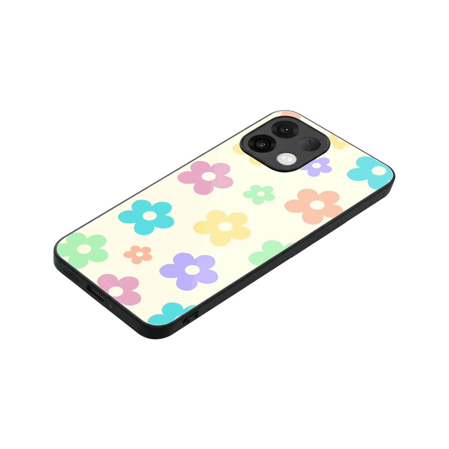Floral Mosaic stylish phone case for oppo k13 5g | glossy glass and slim fit