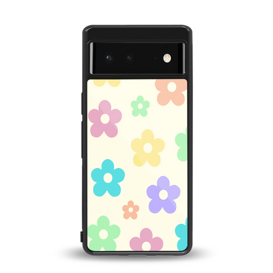 Floral Mosaic back phone cover | glass case for google pixel 6a
