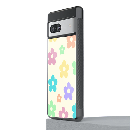 Floral Mosaic stylish phone case for google pixel 7 | glossy glass and slim fit
