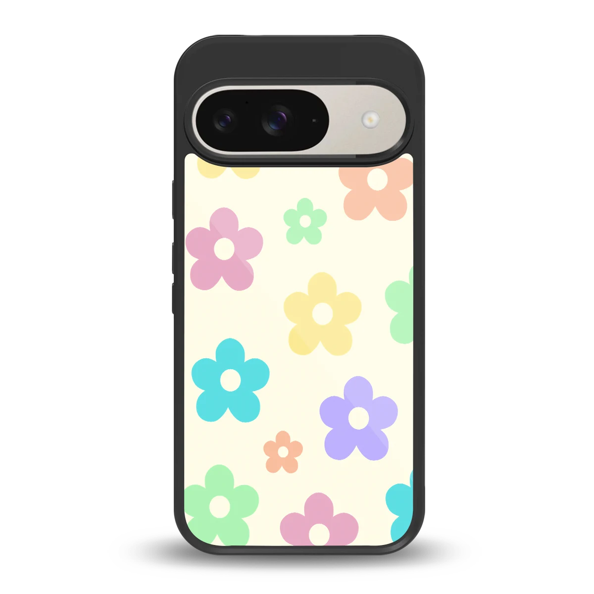 Floral Mosaic back phone cover | glass case for google pixel 9
