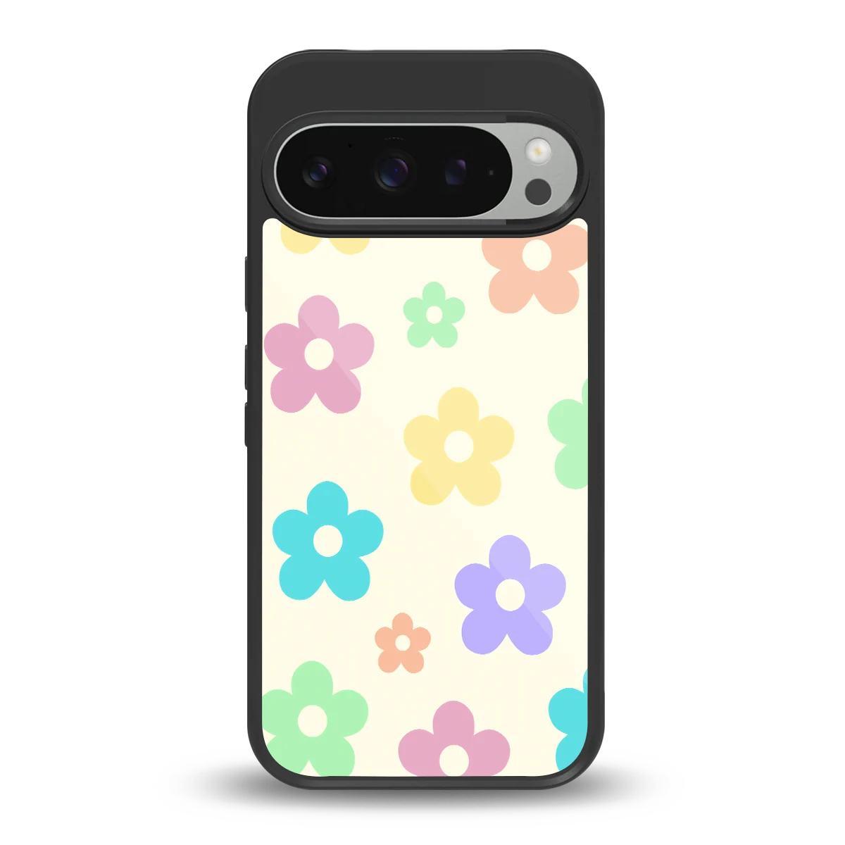 Floral Mosaic back phone cover | glass case for google pixel 9 pro