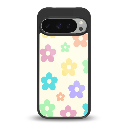 Floral Mosaic back phone cover | glass case for google pixel 9 pro