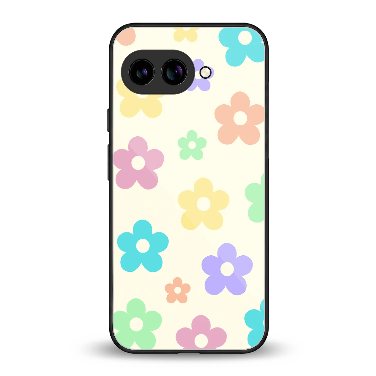 Floral Mosaic back phone cover | glass case for google pixel 9a