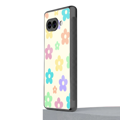 Floral Mosaic google pixel 9a mobile cover | shockproof glass phone case