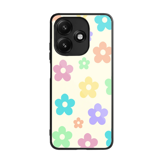 Floral Mosaic back phone cover | glass case for redmi 12 5g