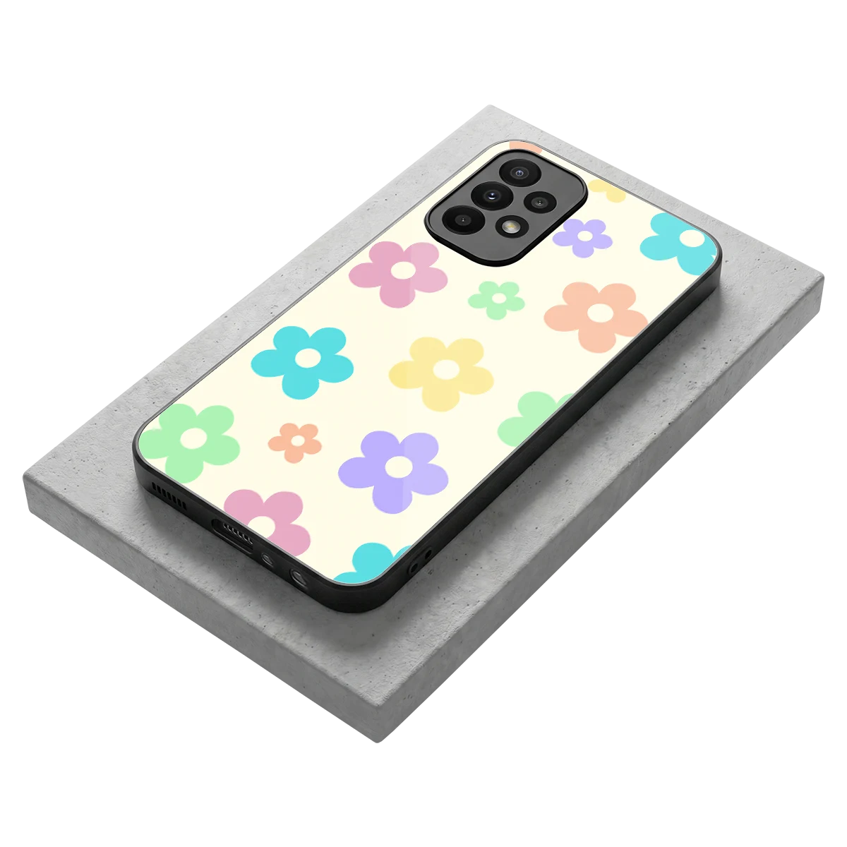 Floral Mosaic stylish phone case for samsung galaxy a23 | glossy glass and slim fit