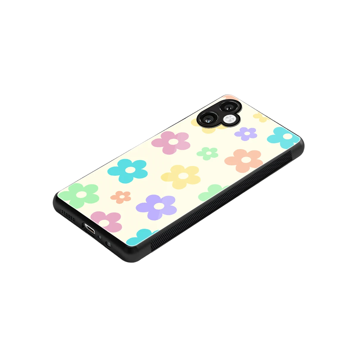 Floral Mosaic stylish phone case for samsung galaxy a06 5g | glossy glass and slim fit