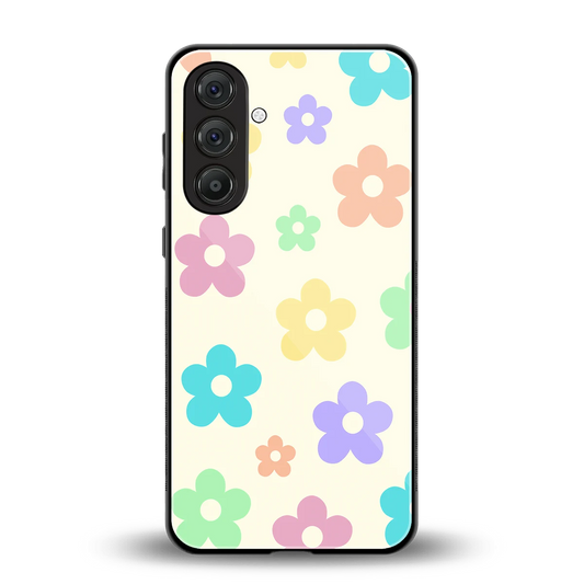 Floral Mosaic back phone cover | glass case for samsung galaxy m55 5g