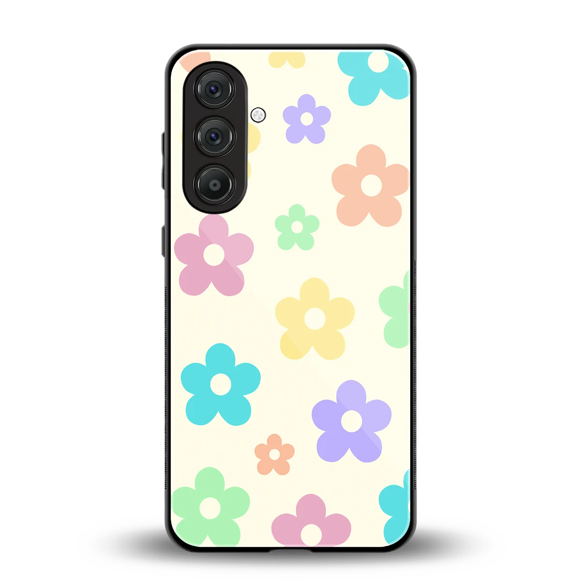Floral Mosaic back phone cover | glass case for samsung galaxy a55 5g
