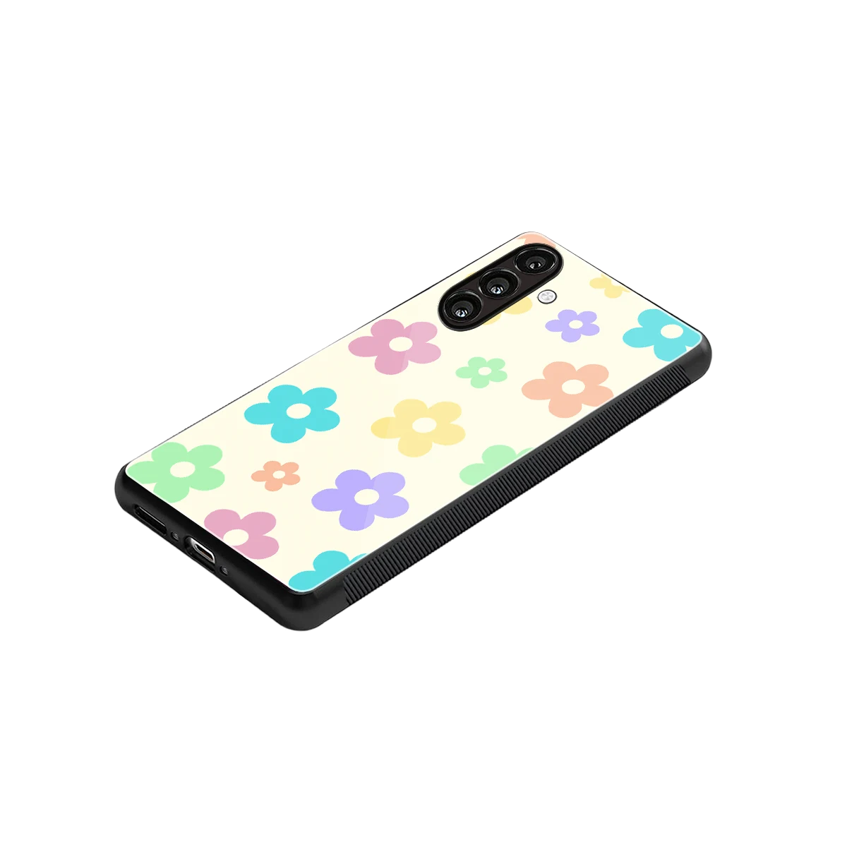 Floral Mosaic stylish phone case for samsung galaxy a55 5g | glossy glass and slim fit