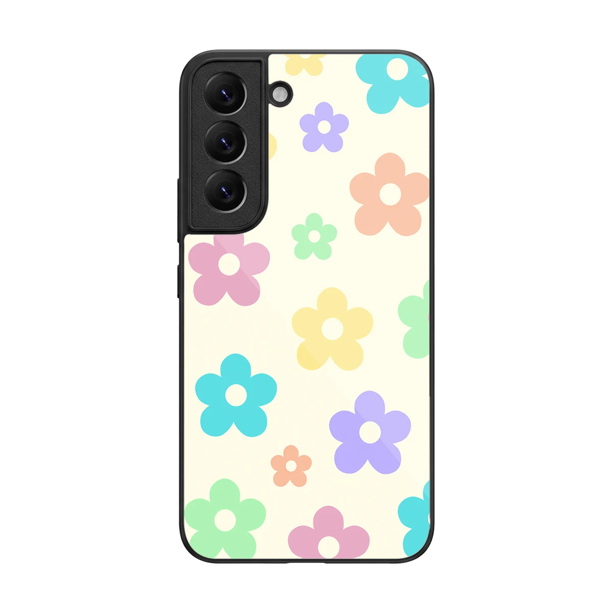 Floral Mosaic back phone cover | glass case for samsung galaxy s22
