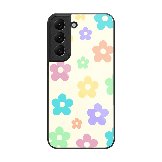 Floral Mosaic back phone cover | glass case for samsung galaxy s22