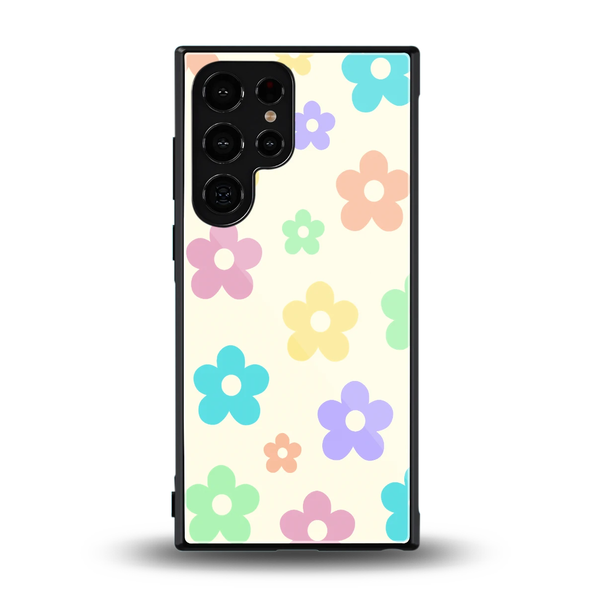 Floral Mosaic back phone cover | glass case for samsung galaxy s24 ultra