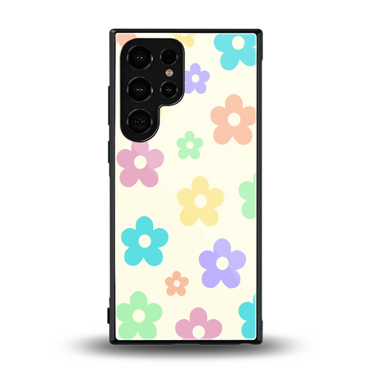 Floral Mosaic back phone cover | glass case for samsung galaxy s24 ultra