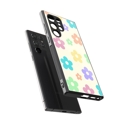 Floral Mosaic sleek samsung galaxy s24 ultra cover with tempered glass back and TPU edges