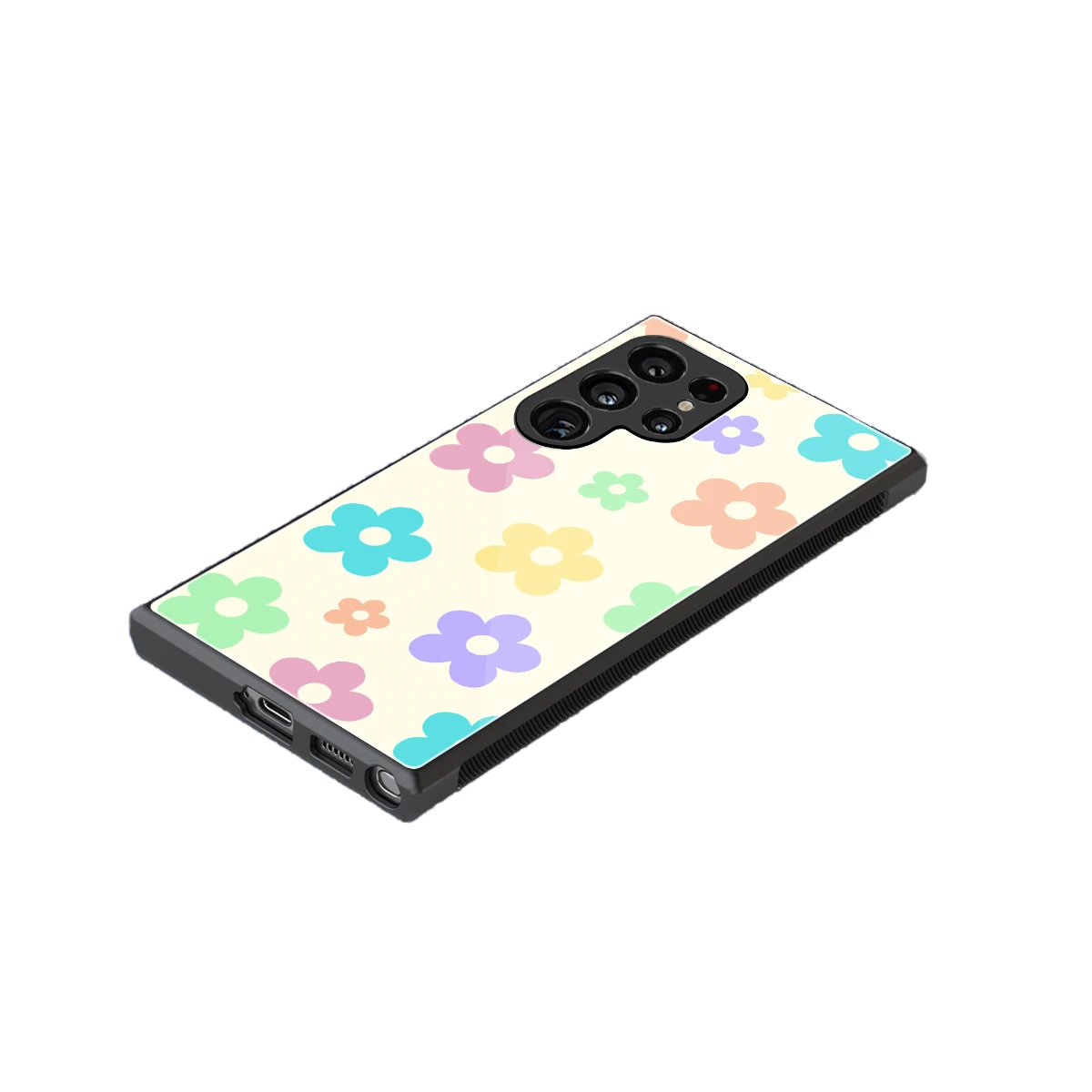 Floral Mosaic stylish phone case for samsung galaxy s23 ultra | glossy glass and slim fit