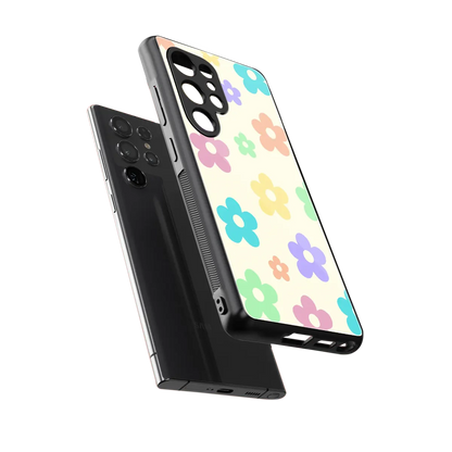 Floral Mosaic sleek samsung galaxy s25 ultra cover with tempered glass back and TPU edges