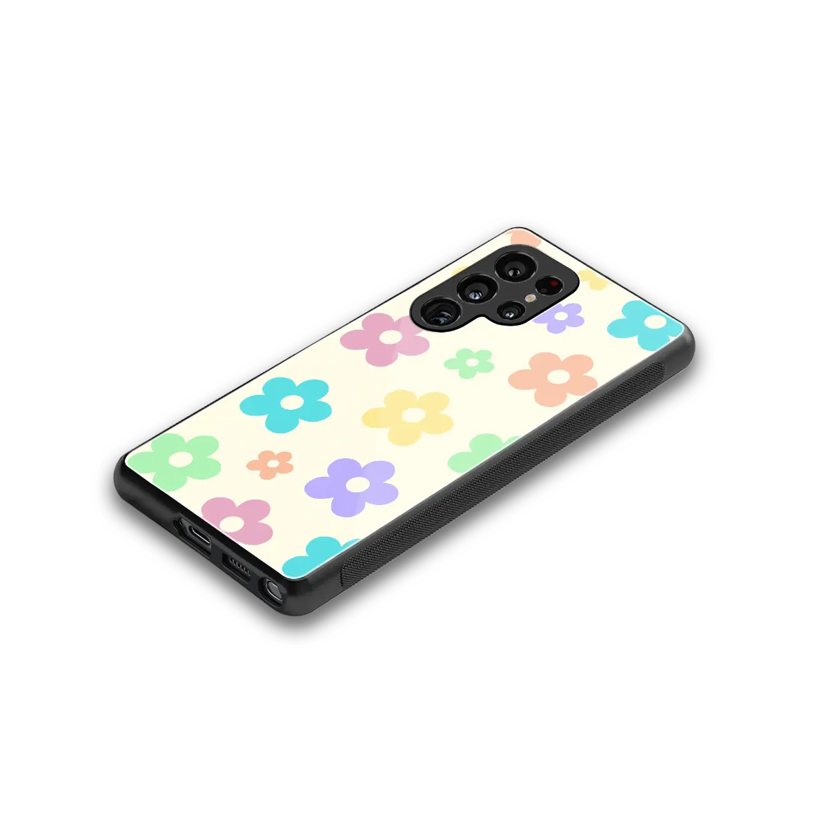 Floral Mosaic stylish phone case for samsung galaxy s25 ultra | glossy glass and slim fit