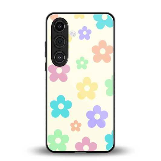 Floral Mosaic back phone cover | glass case for samsung galaxy s24