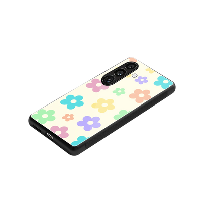 Floral Mosaic stylish phone case for samsung galaxy s24 | glossy glass and slim fit
