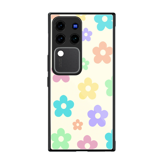 Floral Mosaic back phone cover | glass case forvivo v30 pro