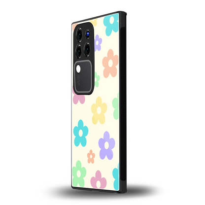 Floral Mosaicvivo v30 pro mobile cover | shockproof glass phone case
