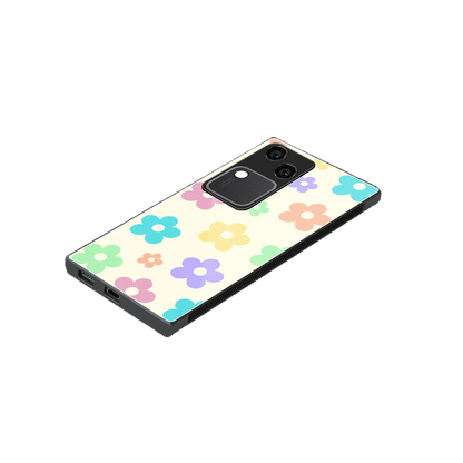 Floral Mosaic stylish phone case for vivo v30 | glossy glass and slim fit
