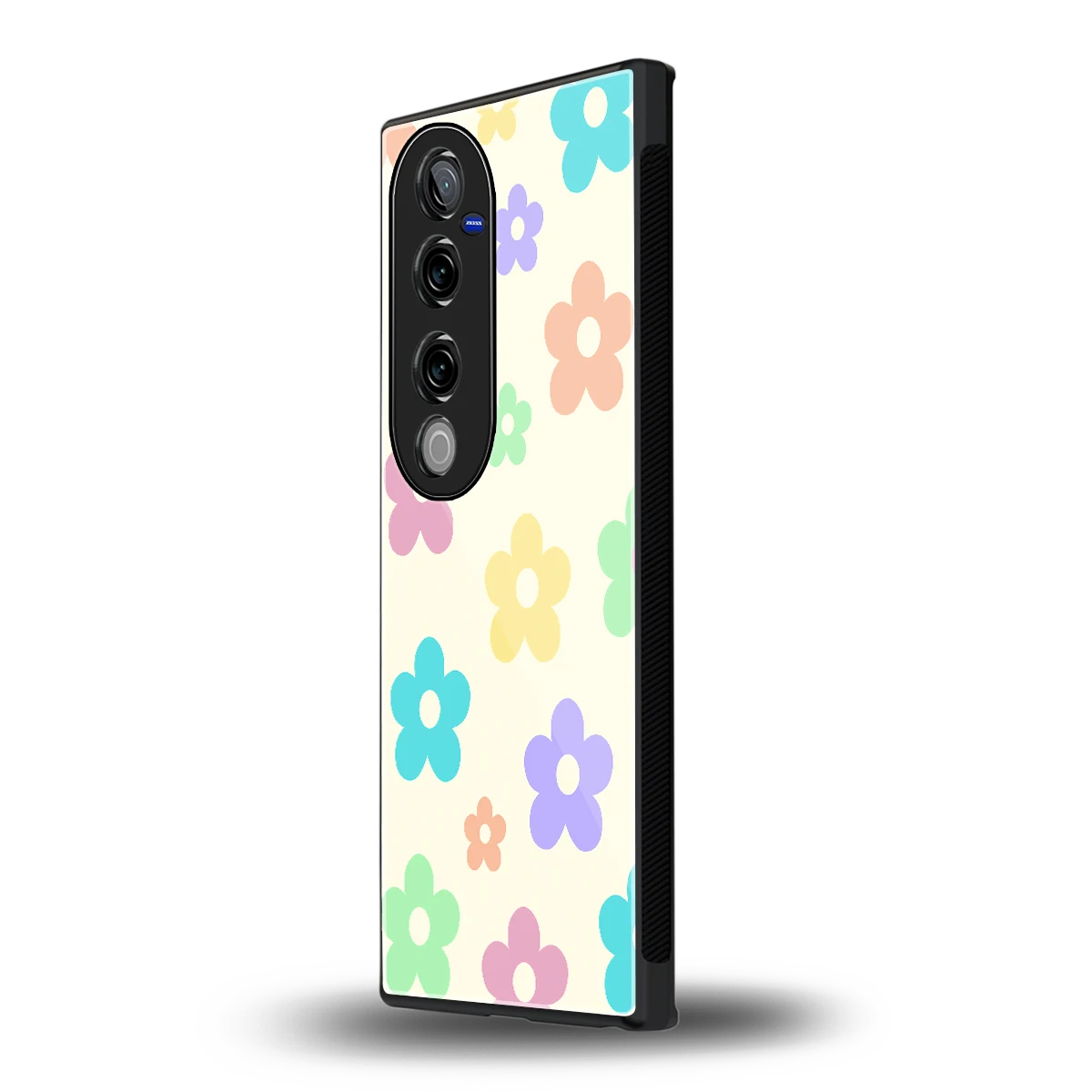 Floral Mosaic vivo v40 pro mobile cover | shockproof glass phone case