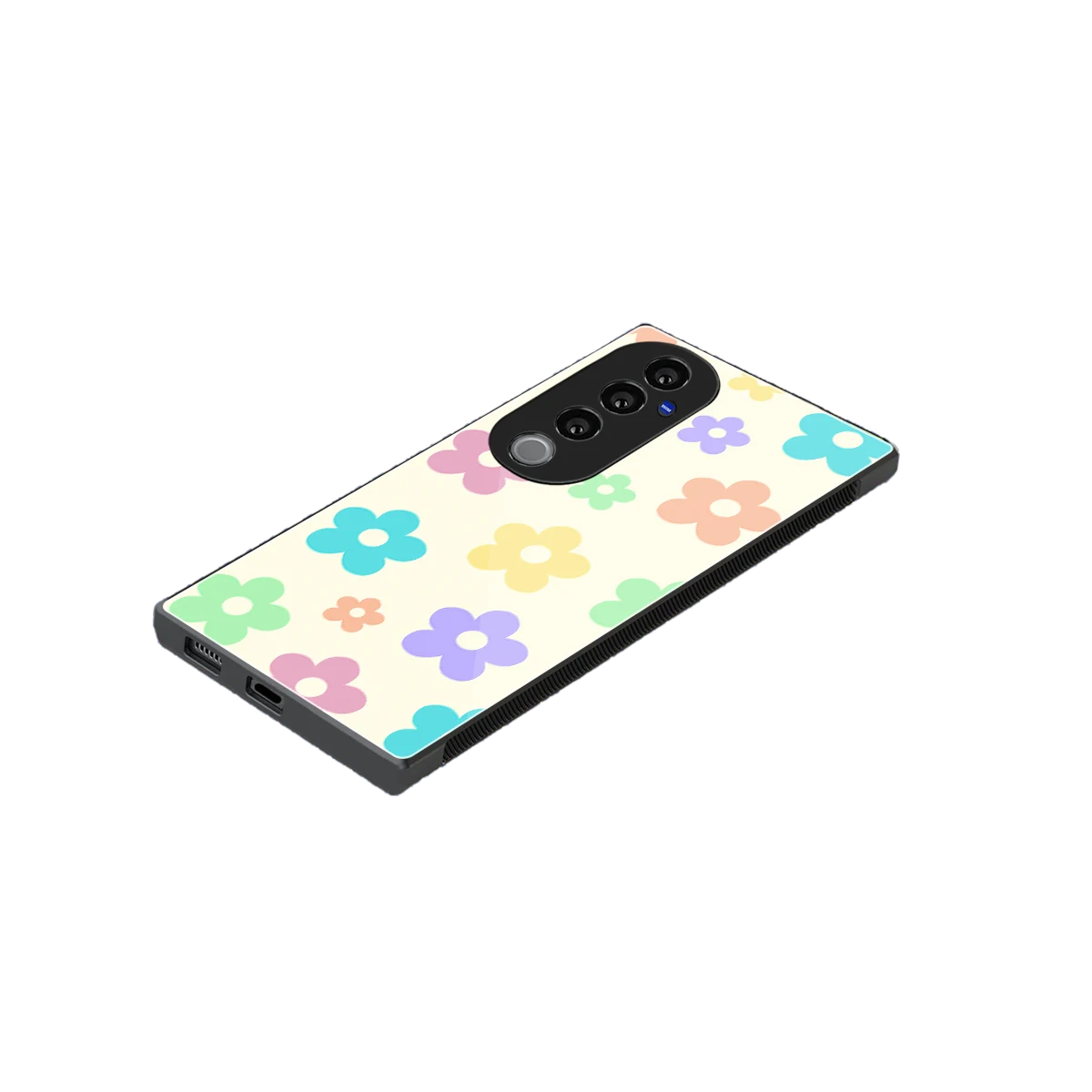 Floral Mosaic stylish phone case for vivo v40 pro | glossy glass and slim fit
