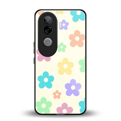 Floral Mosaic back phone cover | glass case for vivo v40e