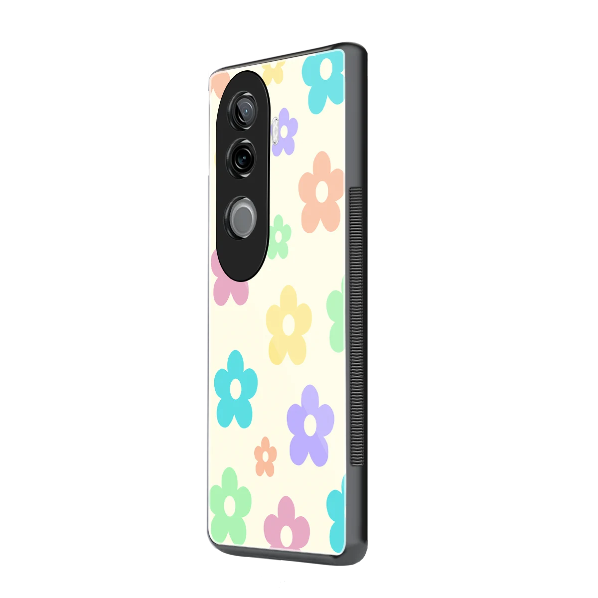 Floral Mosaic vivo v40e mobile cover | shockproof glass phone case