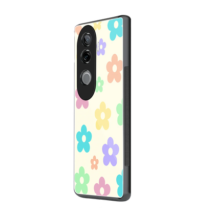 Floral Mosaic vivo v40e mobile cover | shockproof glass phone case