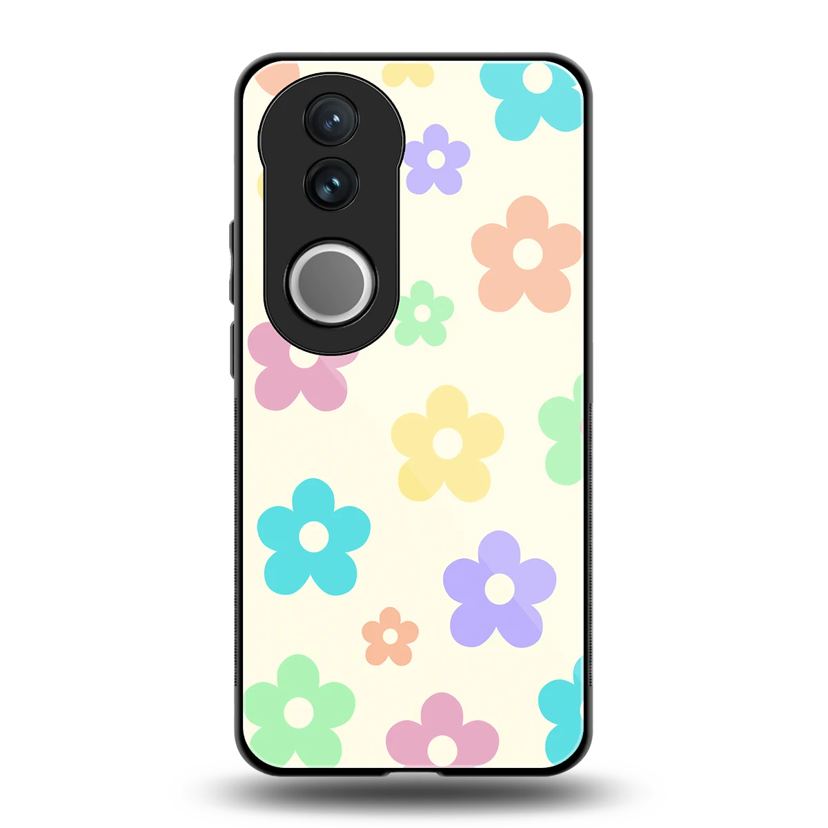 Floral Mosaic back phone cover | glass case for vivo v50