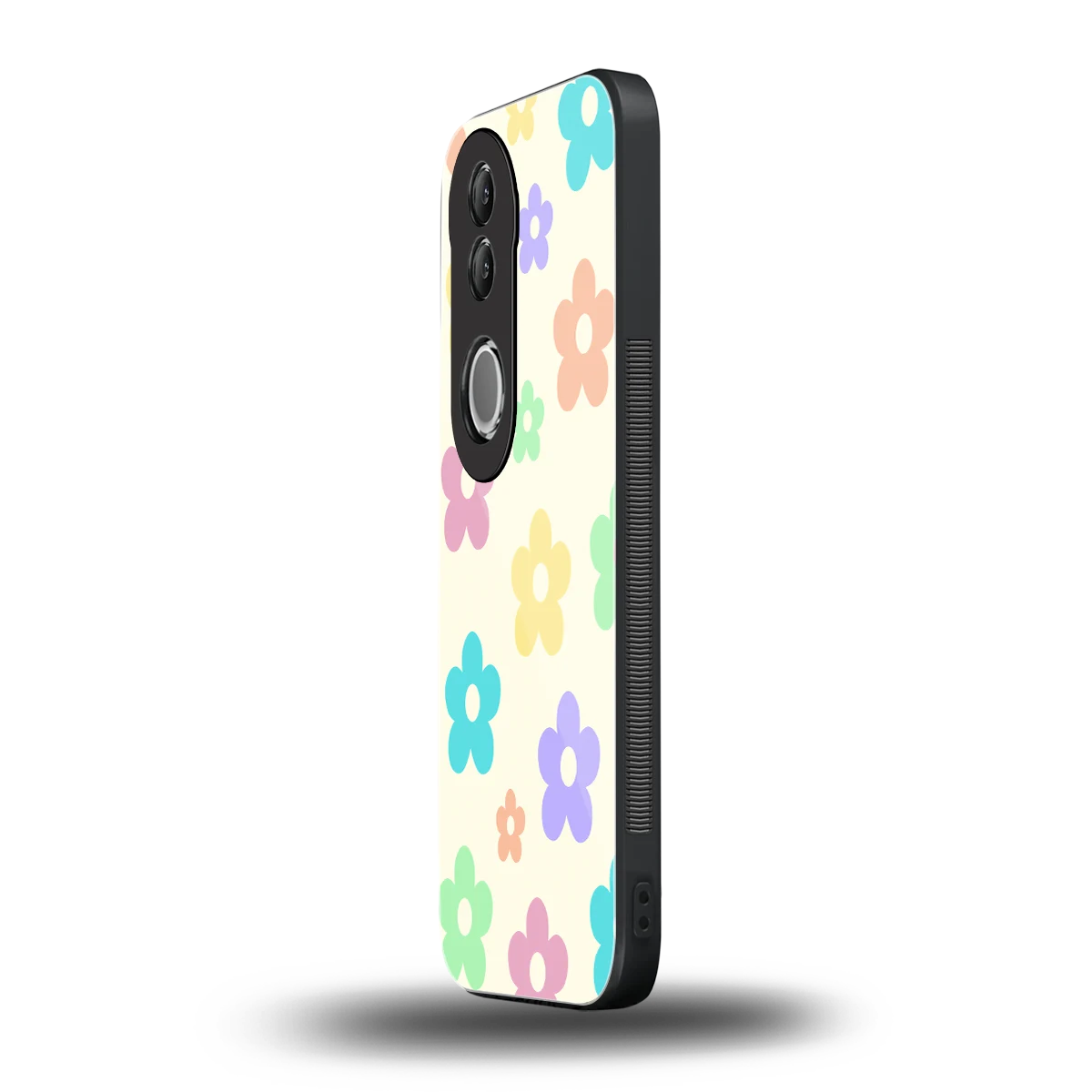 Floral Mosaic vivo v50 mobile cover | shockproof glass phone case