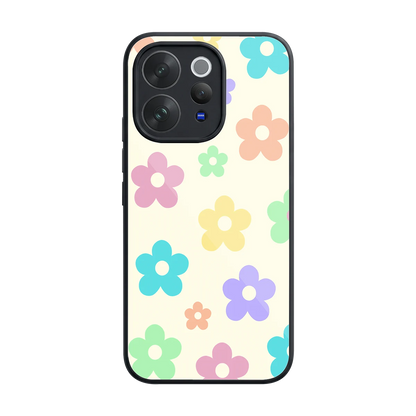 Floral Mosaic back phone cover | glass case for vivo v70 elite