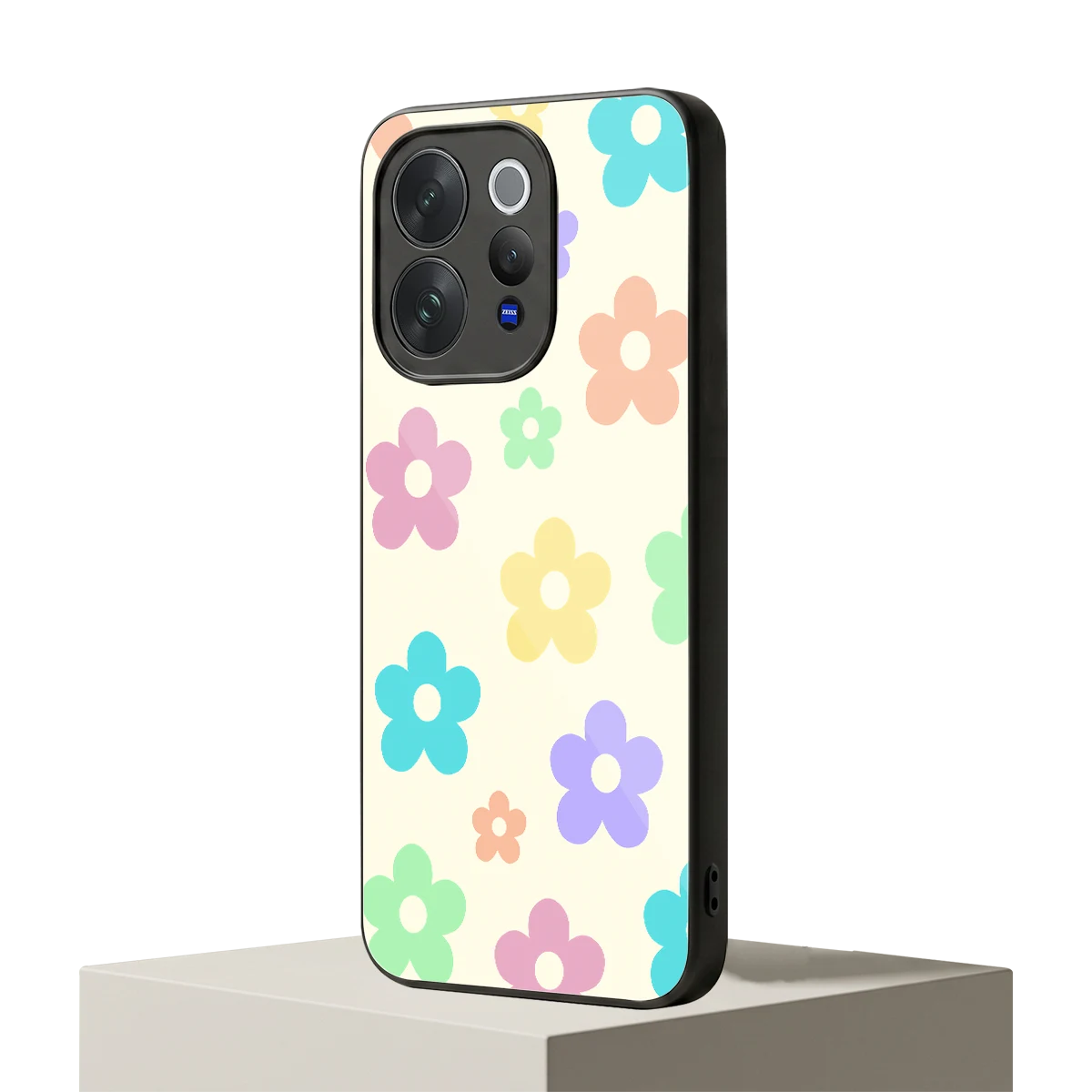 Floral Mosaic vivo v70 mobile cover | shockproof glass phone case