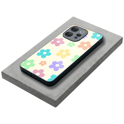 Floral Mosaic stylish phone case for vivo v70 | glossy glass and slim fit