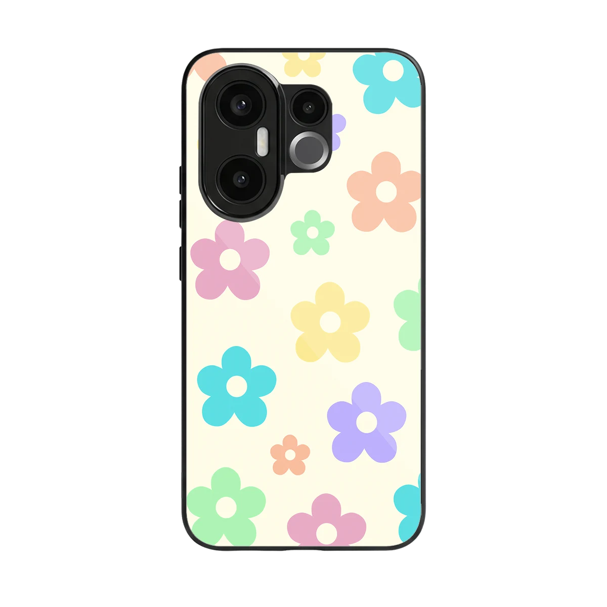 Floral Mosaic back phone cover | glass case for vivo x200 fe