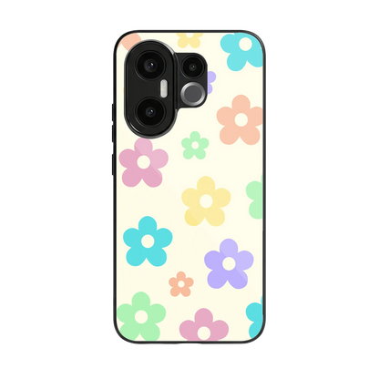 Floral Mosaic back phone cover | glass case for vivo x200 fe