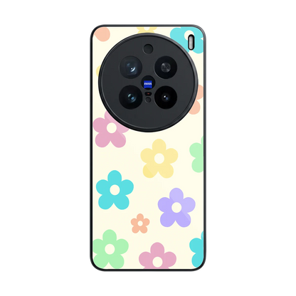Floral Mosaic back phone cover | glass case for vivo x200 pro