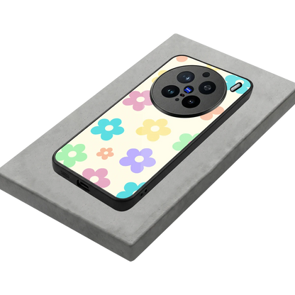 Floral Mosaic stylish phone case for vivo x200 pro | glossy glass and slim fit