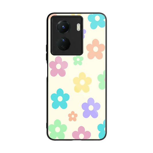 Floral Mosaic back phone cover | glass case for vivo y16
