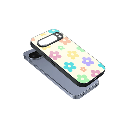 Floral Mosaic sleek google pixel 10 pro cover with tempered glass back and TPU edges
