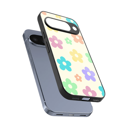 Floral Mosaic sleek google pixel 10 cover with tempered glass back and TPU edges