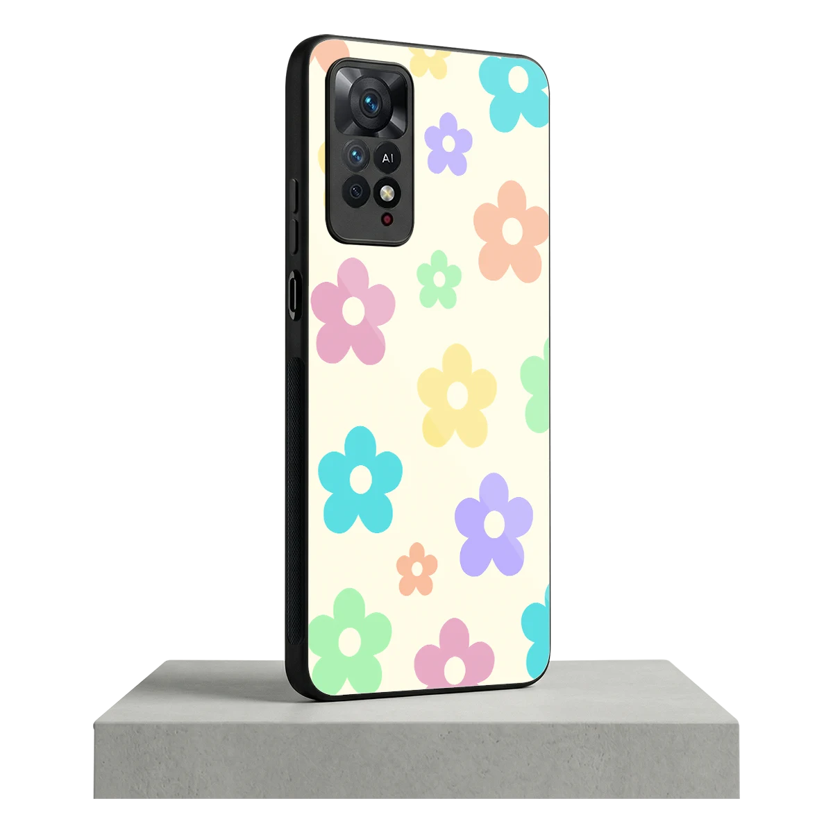 Floral Mosaic redmi note 11 pro mobile cover | shockproof glass phone case