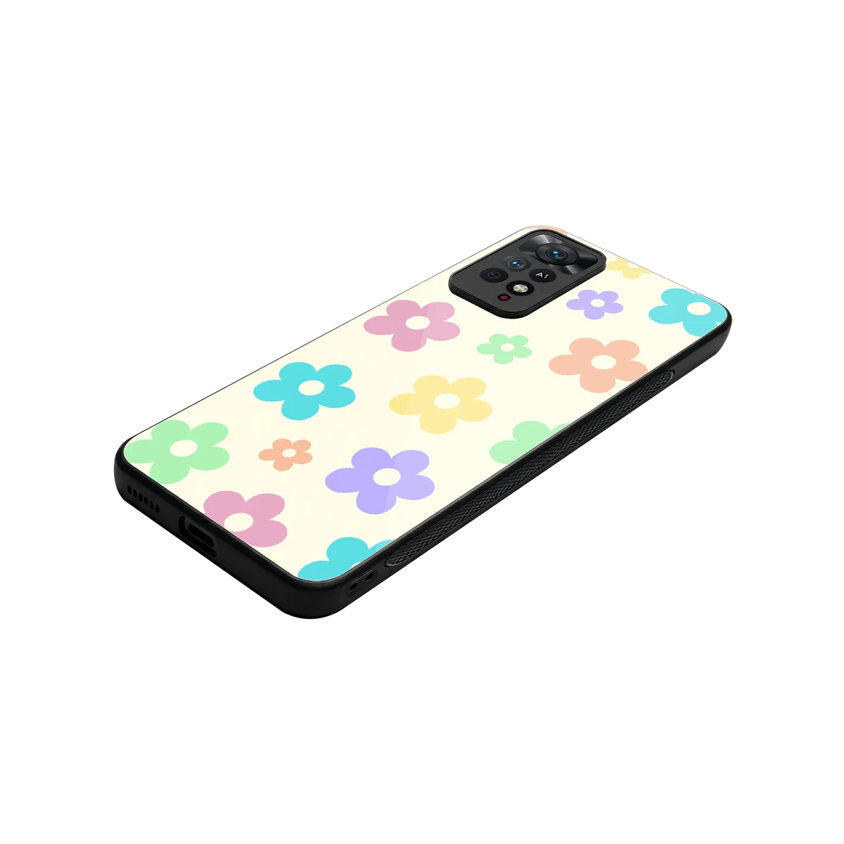 Floral Mosaic stylish phone case for redmi note 11 pro | glossy glass and slim fit