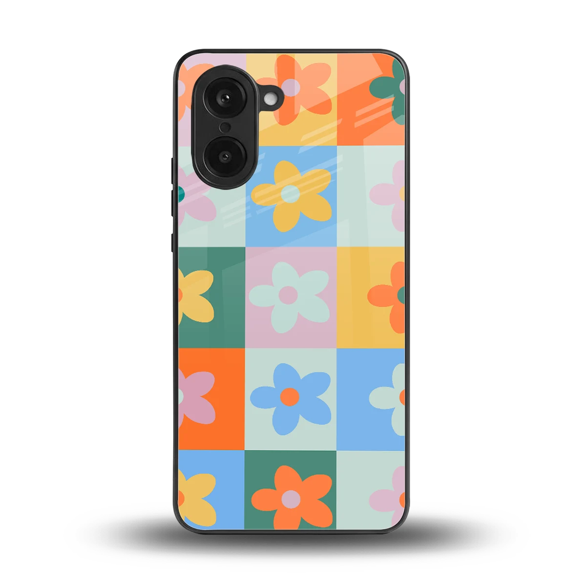 Floral Patchwork back phone cover | glass case for oneplus nord ce5 5g