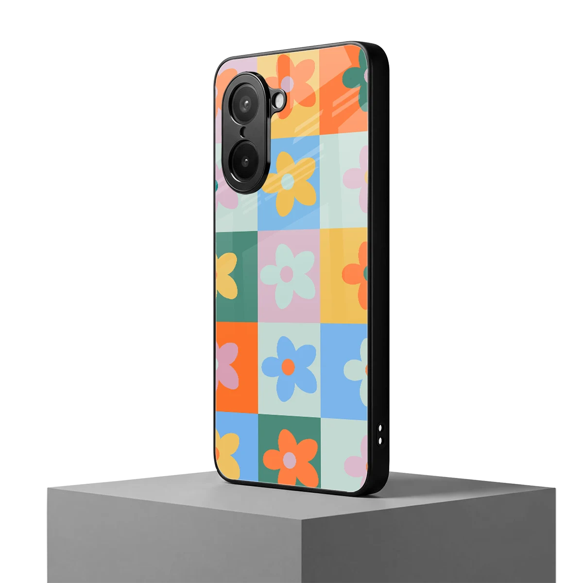 Floral Patchwork oneplus nord ce5 5g mobile cover | shockproof glass phone case
