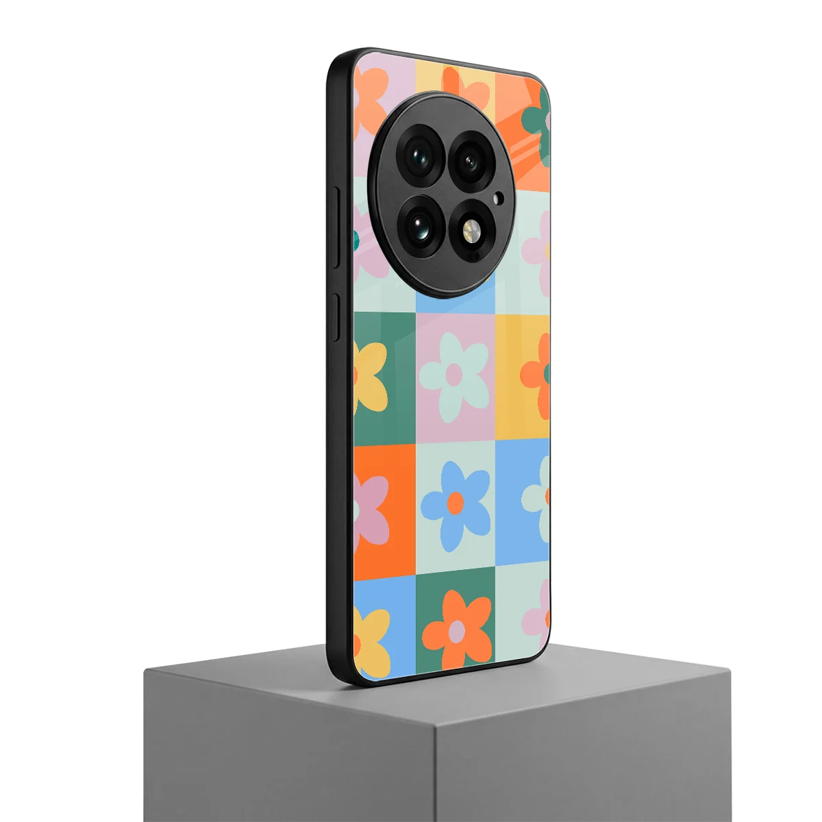Floral Patchwork oneplus 13 mobile cover | shockproof glass phone case