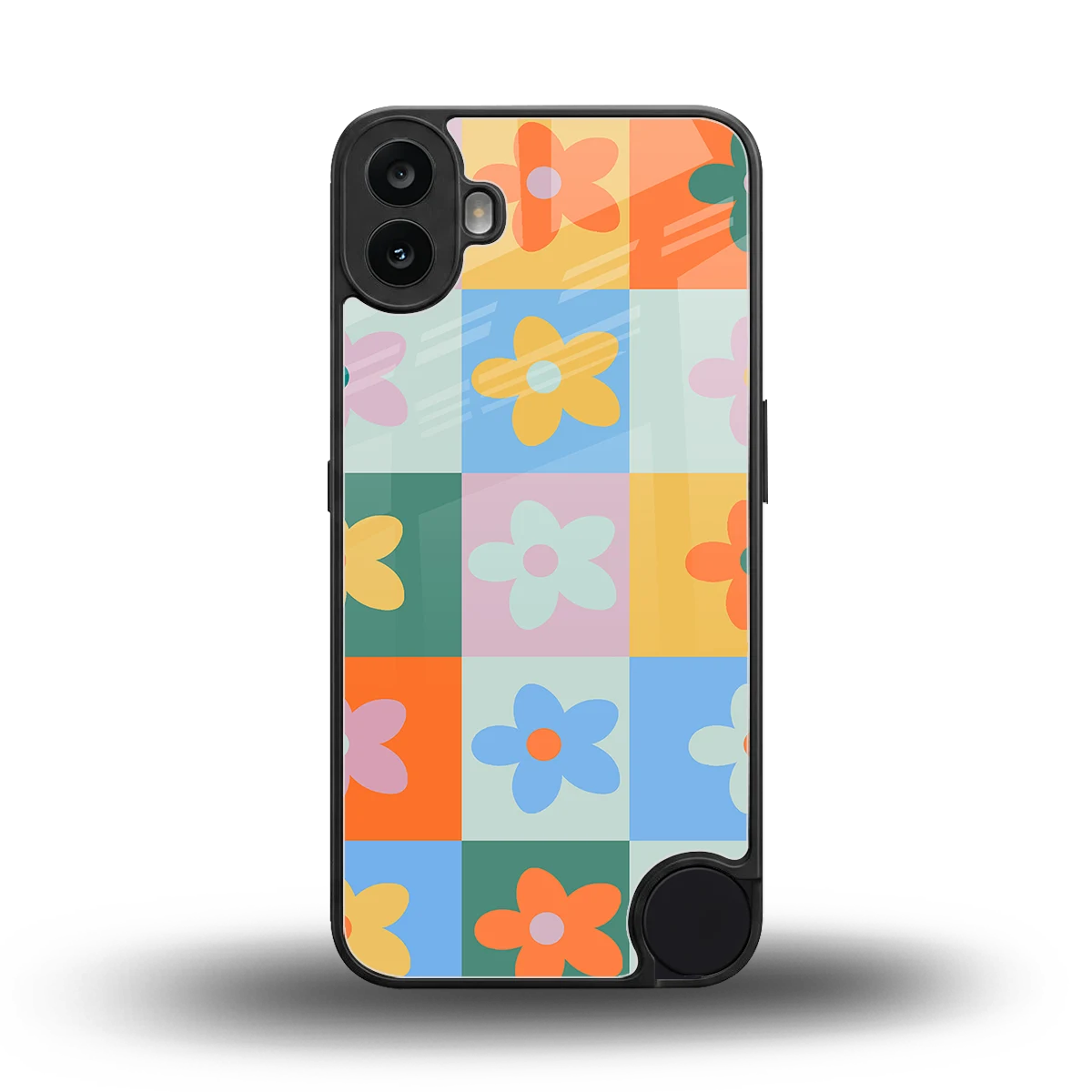 Floral Patchwork back phone cover | glass case for cmf nothing phone 1